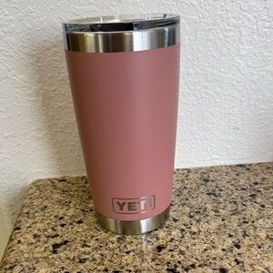 Yeti Rose Pink Tumbler with Stainless Accents